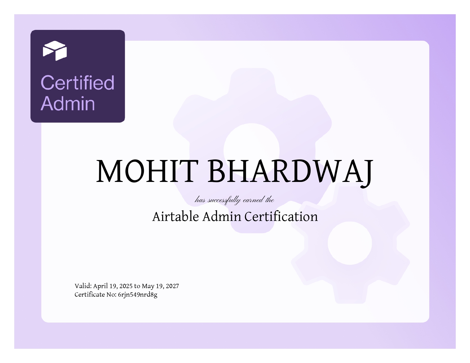 Airtable Admin Certification